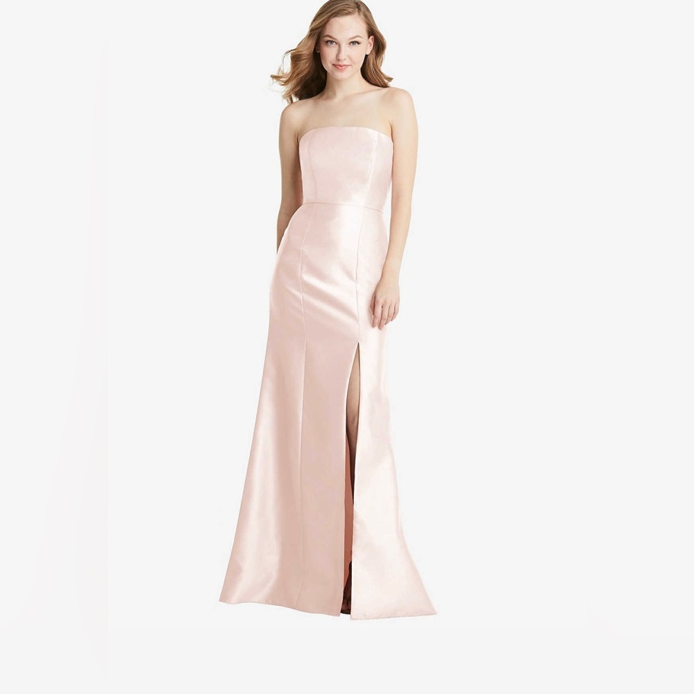 Bella Bridesmaids Dessy Bridesmaid Dress BB133 in Blush Satin Twill 2